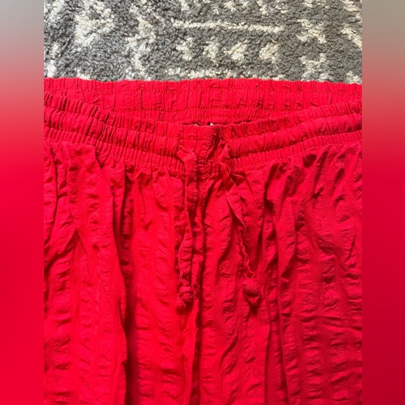 100% cotton Woman Within Vibrant Red Textured Pants size 20W (SKU P203) - Picture 3 of 11